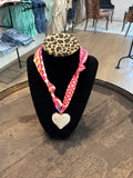 Scarf multi color necklace heart