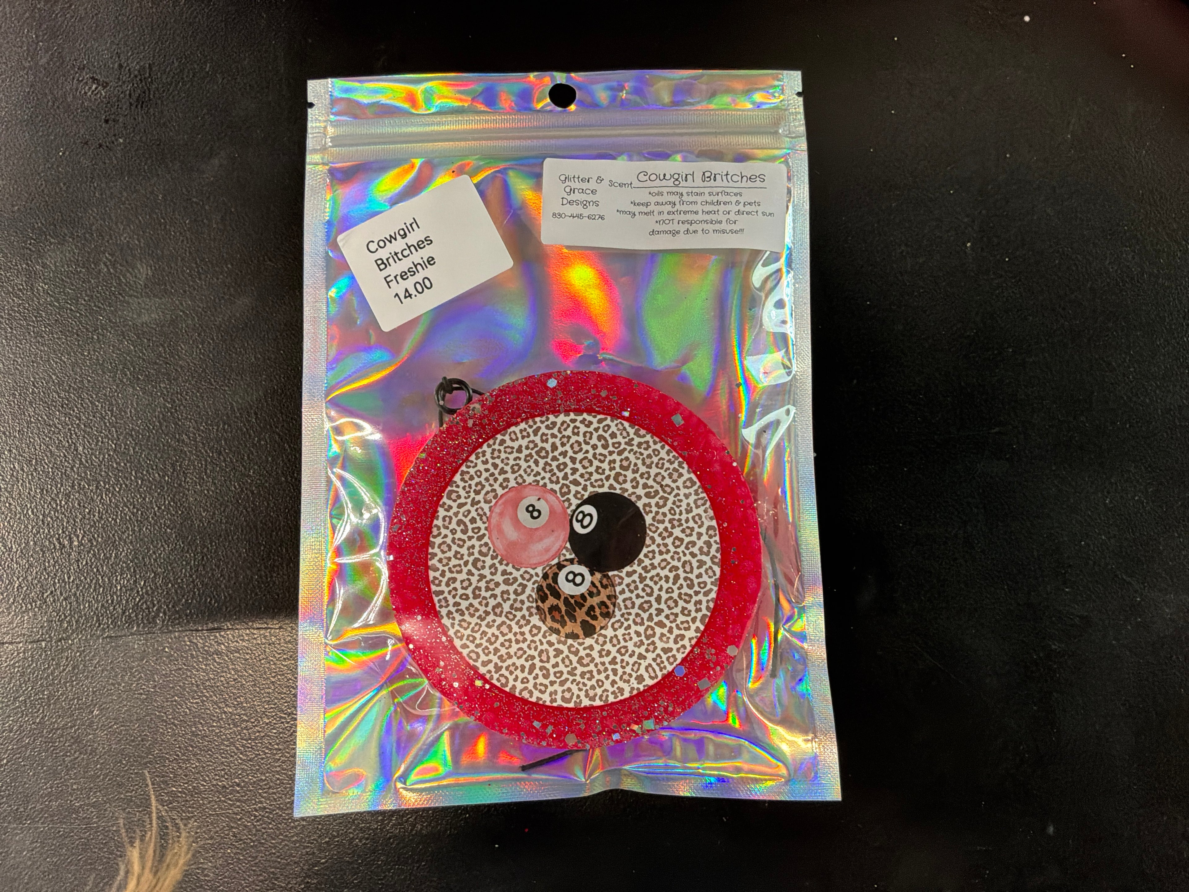 Cowgirl Britches Red 8 Ball Freshie