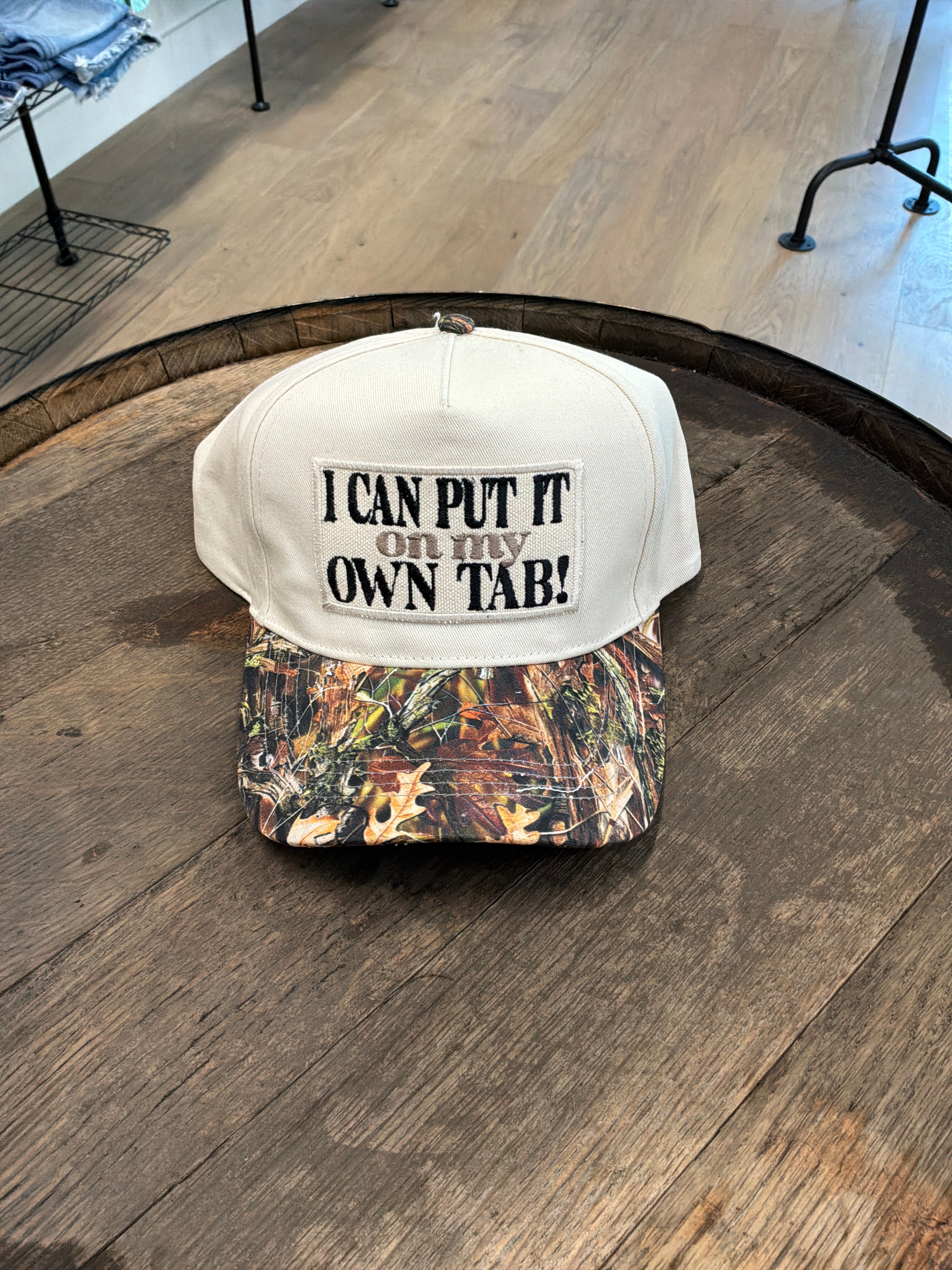 I can put it on my own tab hat