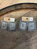 Silver concho earrings