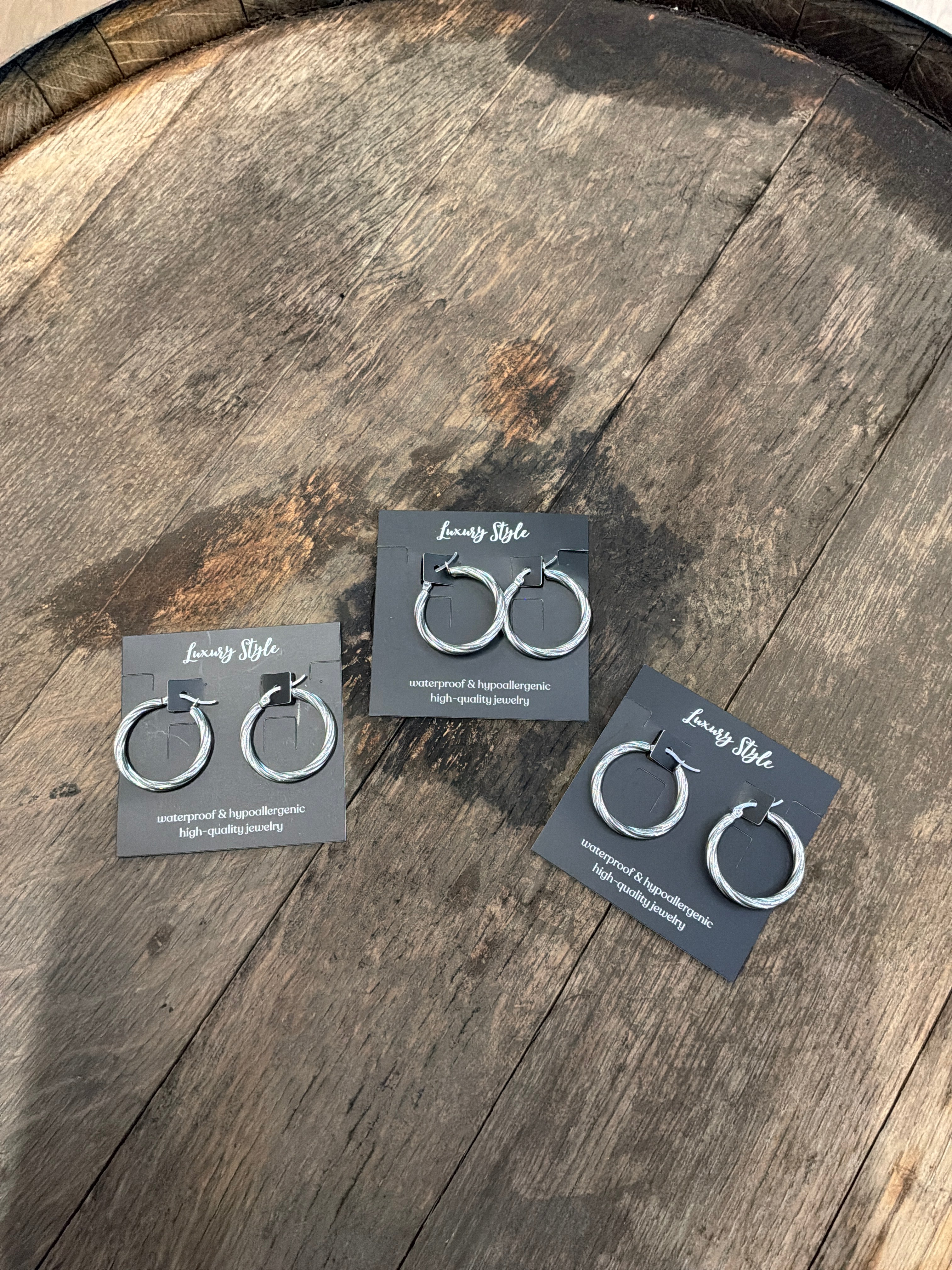 Silver hoop earrings
