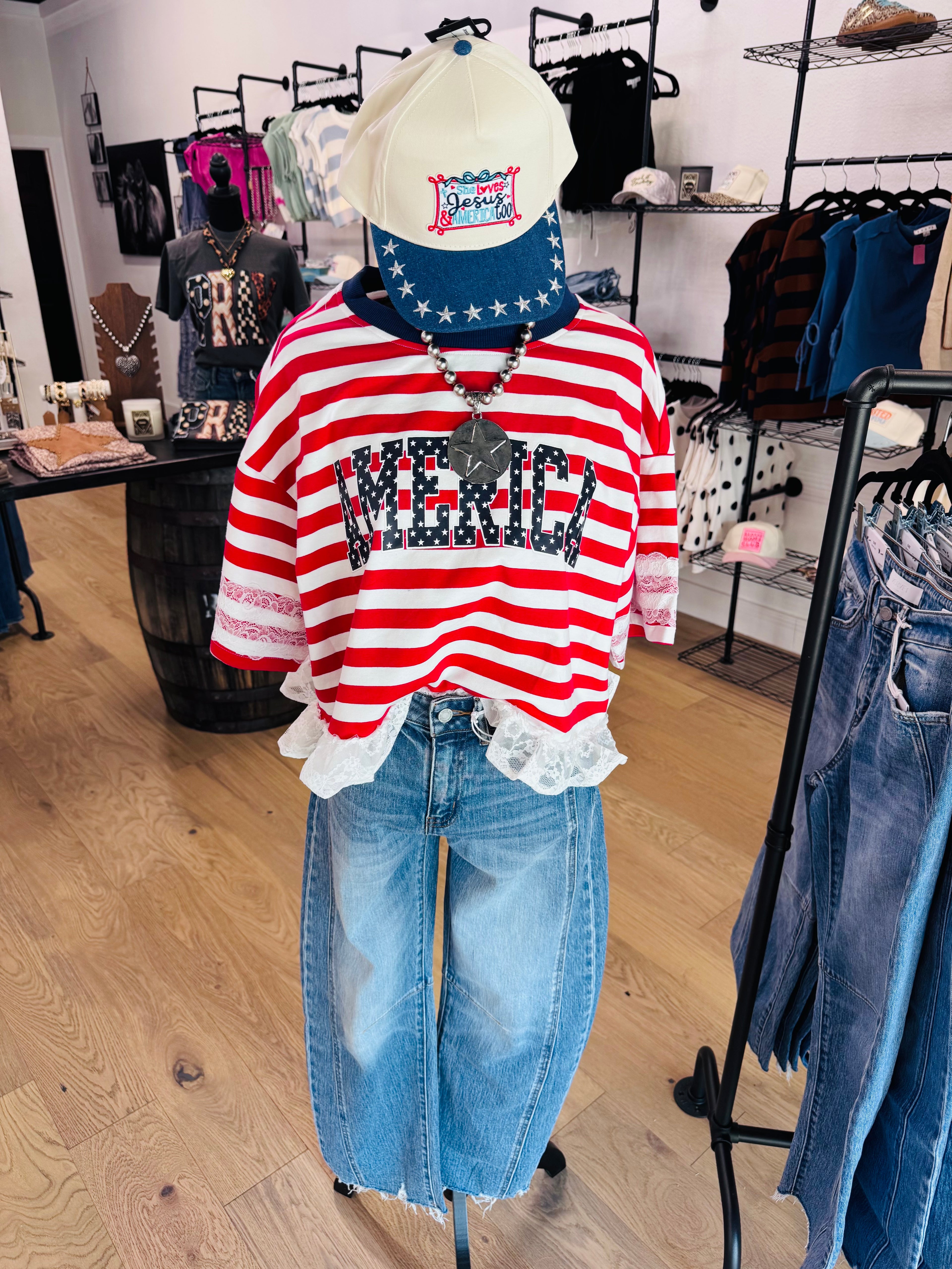 Bon Striped America Top