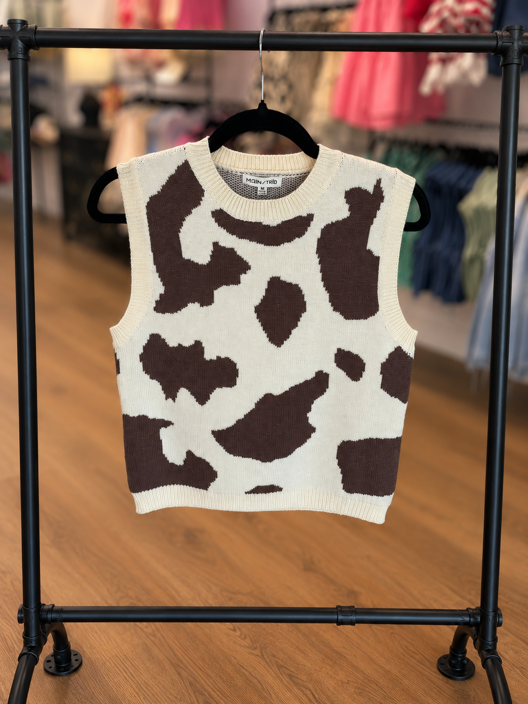 Main strip knit vest