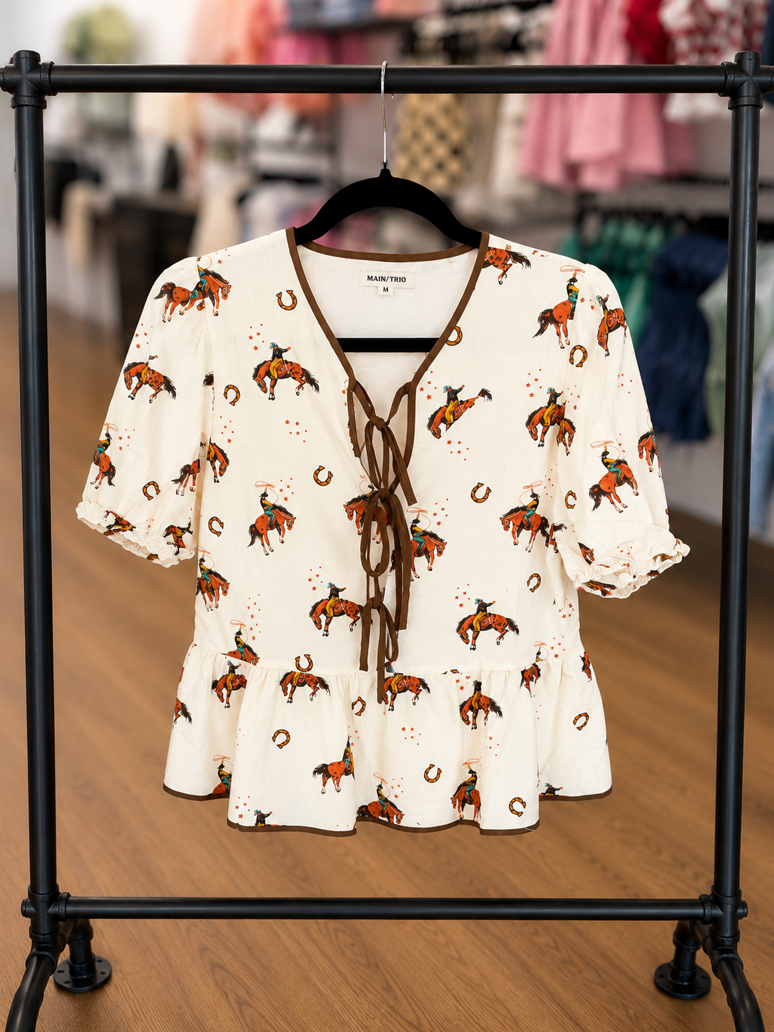 Western Cowboy Puff Top