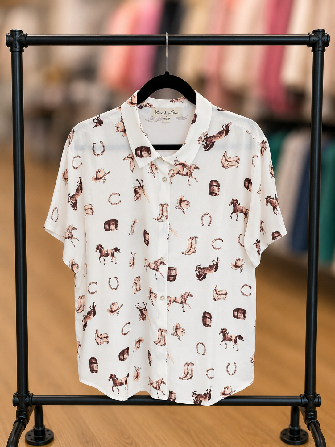 Western Print Button up
