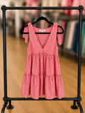 Tie gingham red dress