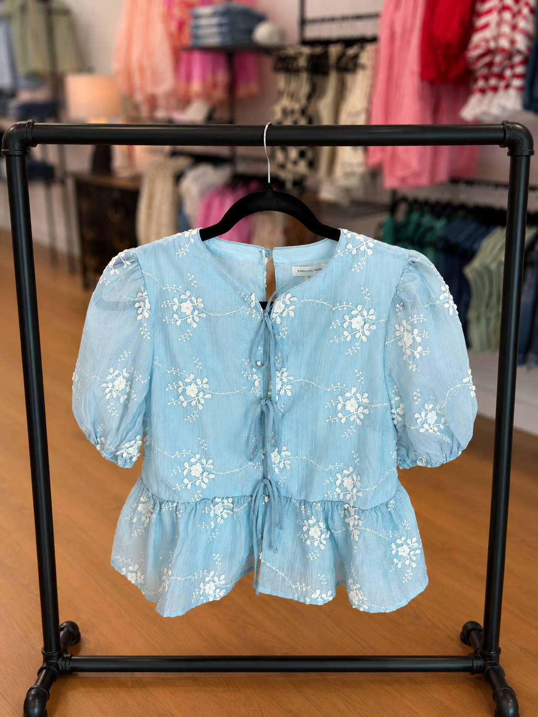 Endless Blu front tie top