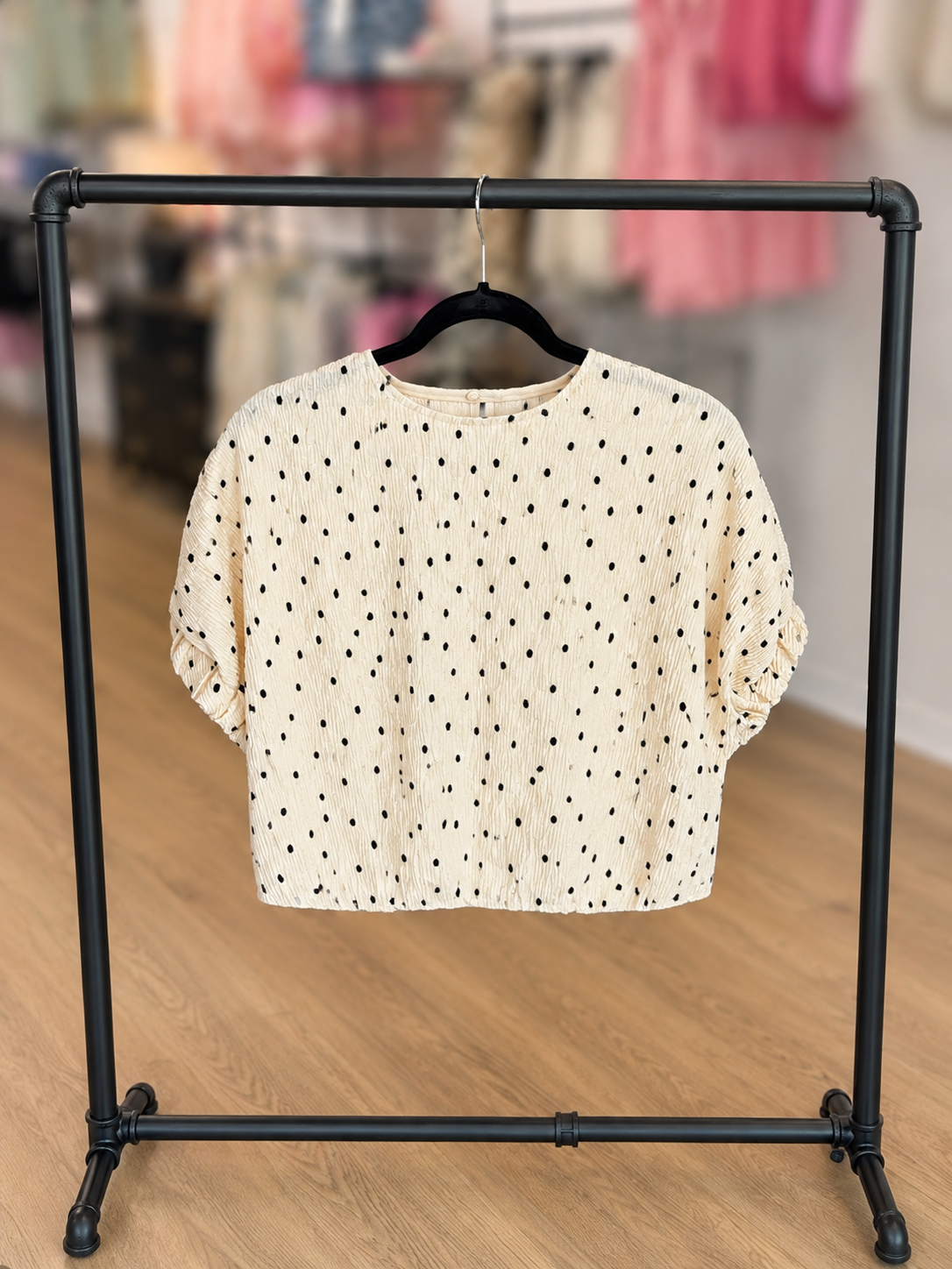 Glam polka dot top