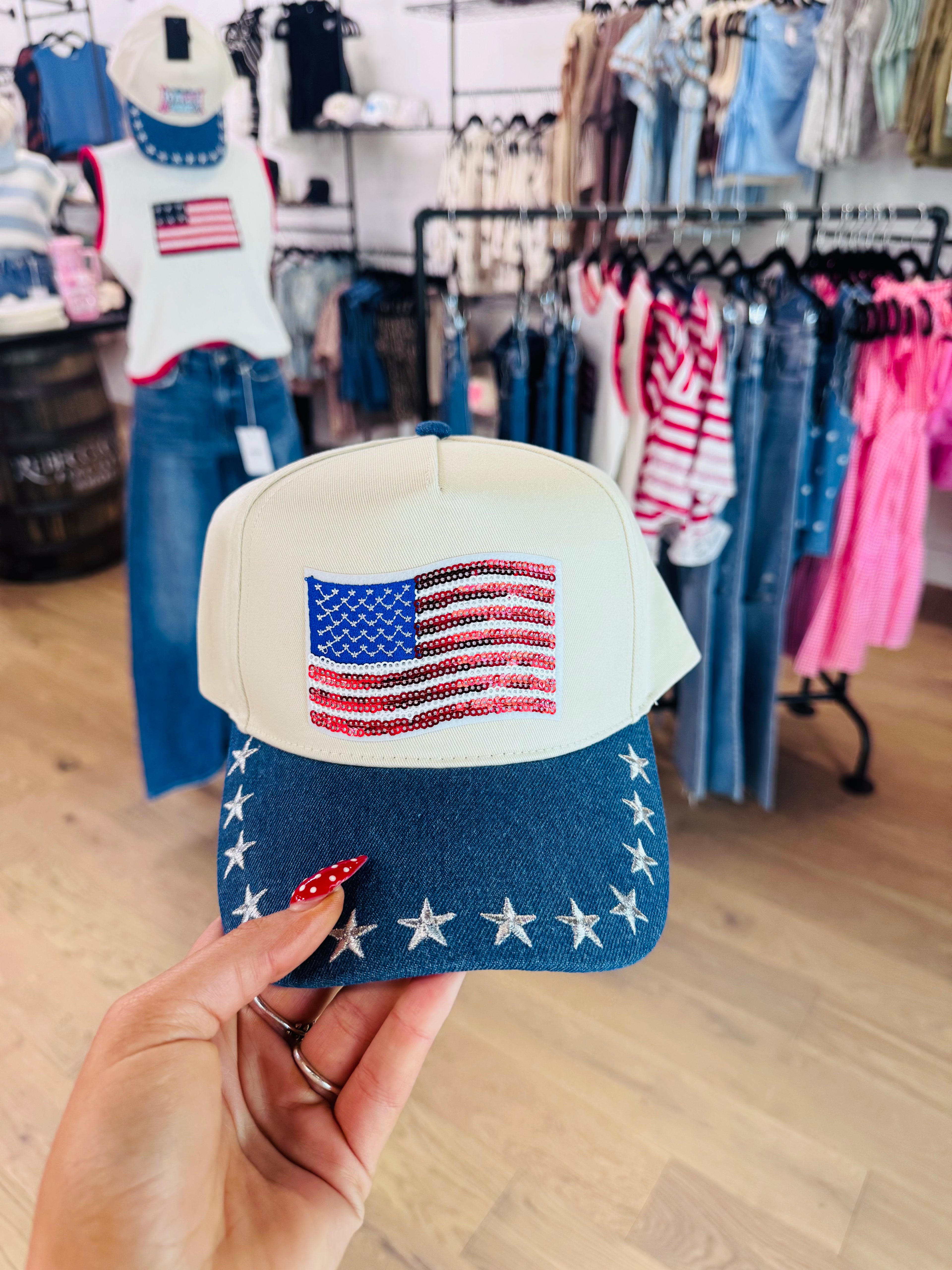 American flag hat
