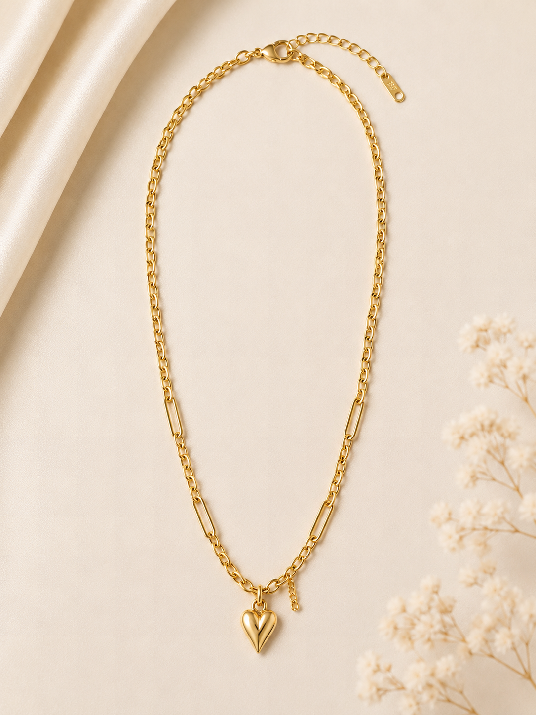 Gold Heart Chain Necklace