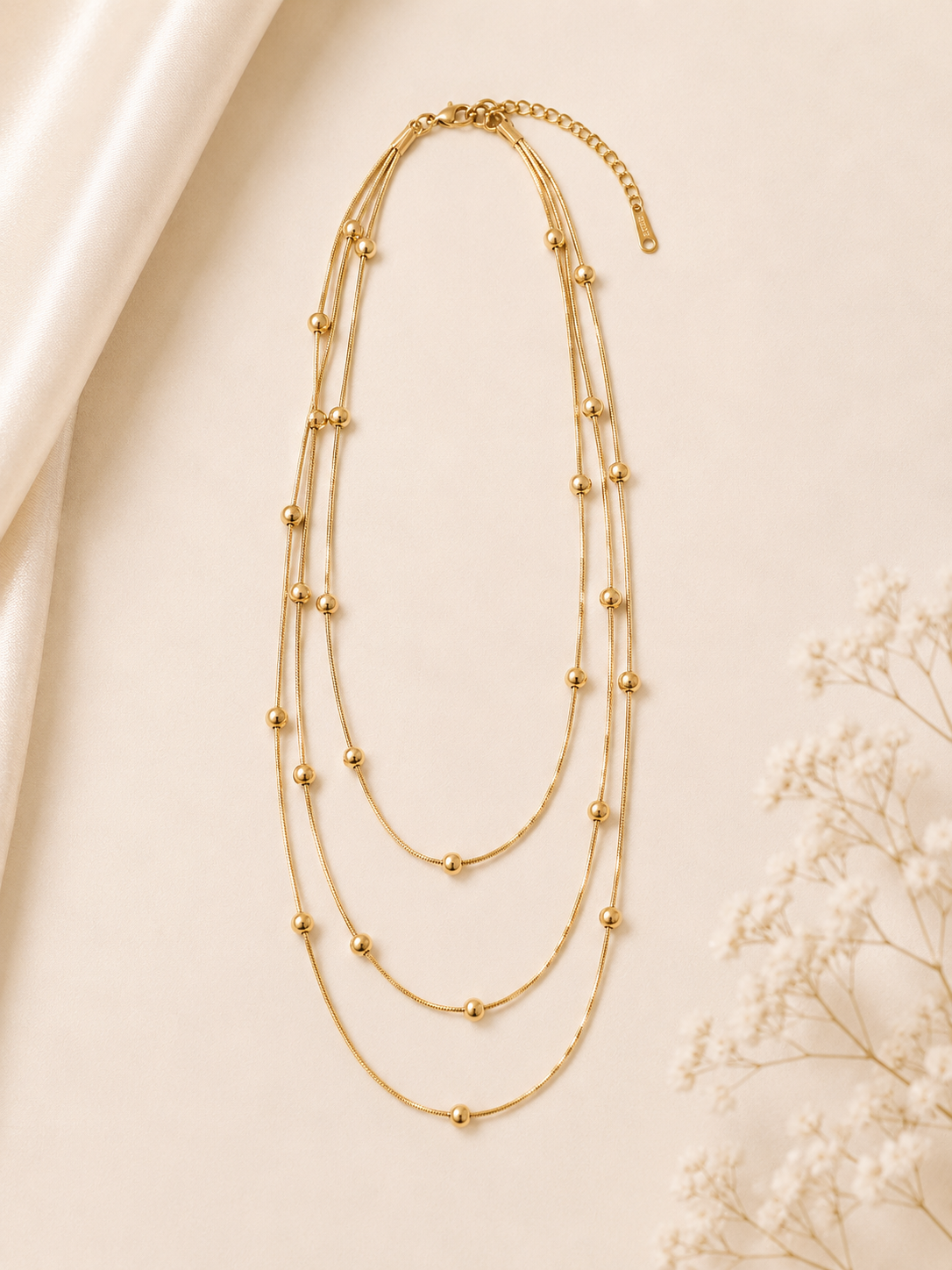 Triple layer Gold necklace