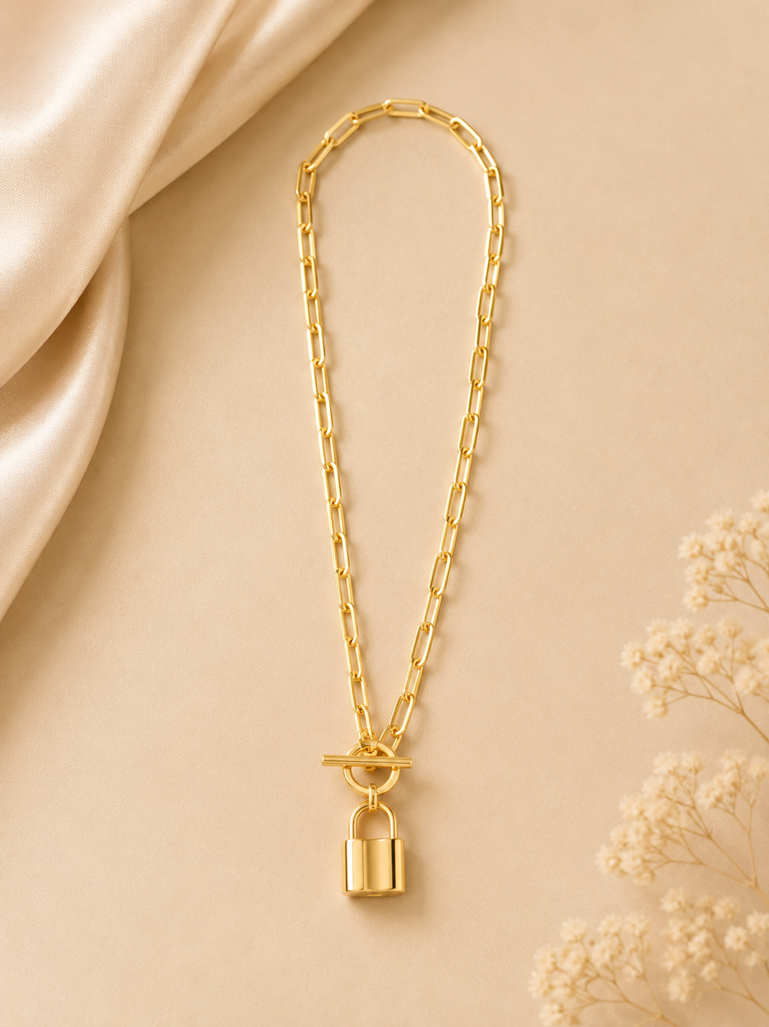 Gold Lock Necklace
