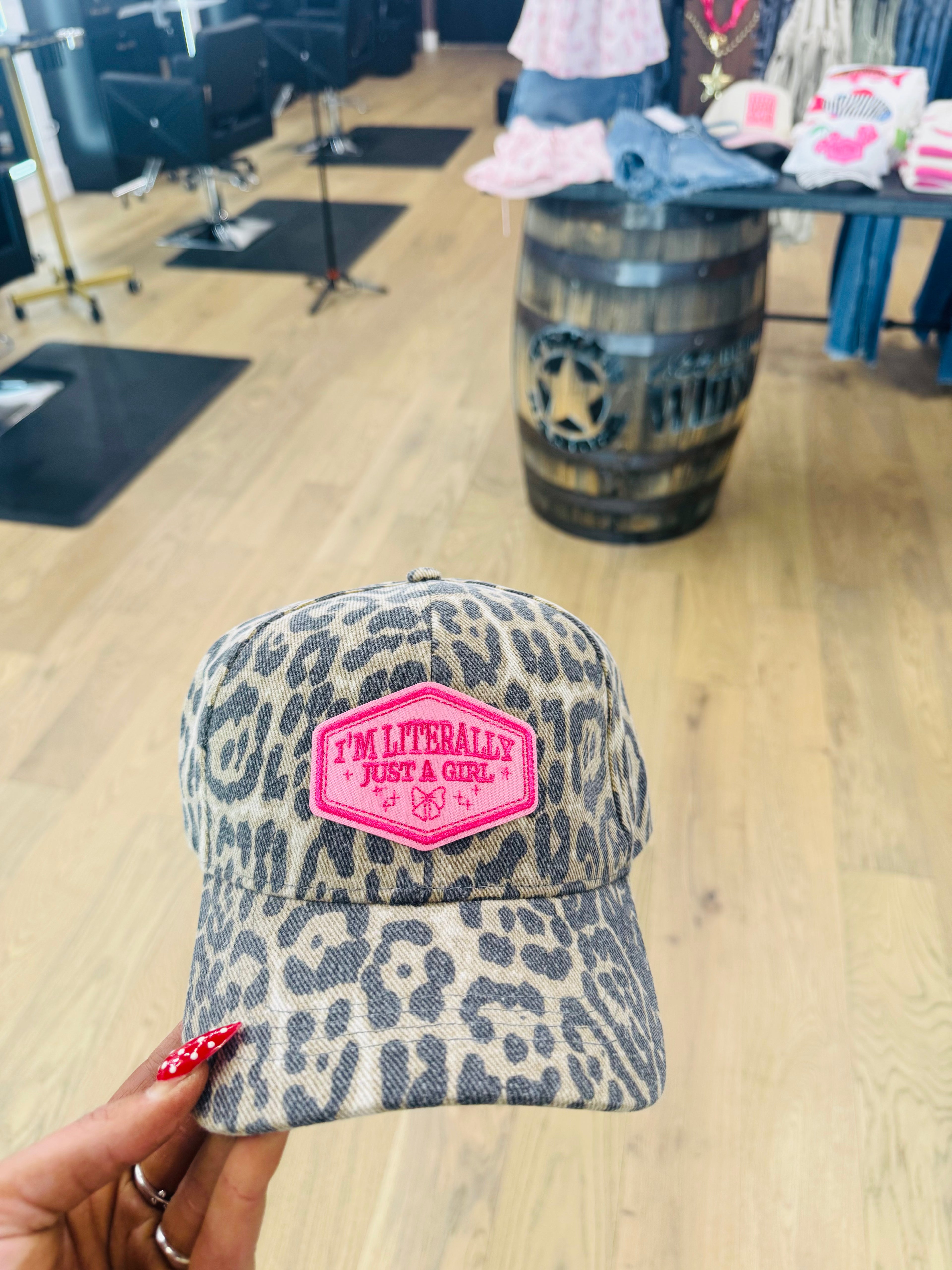 I’m literally just a girl cheetah hat