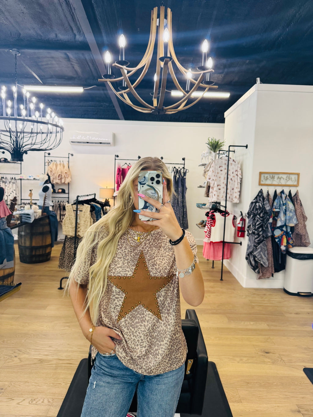 Leopard Studded Star T- shirt
